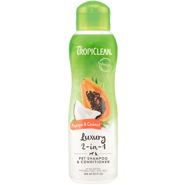 2in1 väike TropiClean looduslik seebivaba 2 in 1 šampoon/palsam koertele ja kassidele 355 ml.