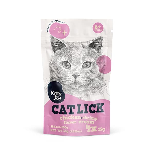 Kitty Joy Cat Lick kana ja krevetiga kassimaius 4 x15gr.