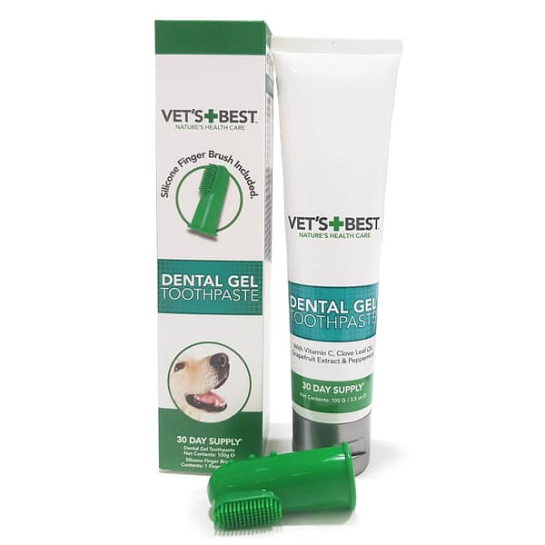 Vets-Best-Dental-Gel-Toothpaste Vets`s Best piparmündimaitseline hambapuhastusgeel koertele+ silikoonist pehme näpuhari