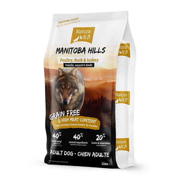 12 kg. Natura Wild Manitoba Hills teraviljavaba täissööt täiskasvanud koertele kana-, pardi- ja kalkunilihaga