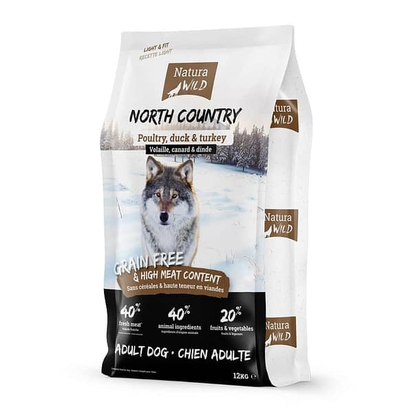 natura-wild-north-country-12kg 12 kg. Natura Wild North Country teraviljavaba täissööt täiskasvanud keskmist-ja suurt kasvu koertele kalkuni-, pardi-ja kanalihaga