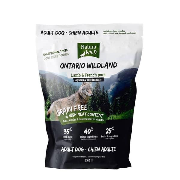 2 kg. Natura Wild Ontario Wildland teraviljavaba täissööt igas suuruses täiskasvanud koertele lamba-ja sealihaga