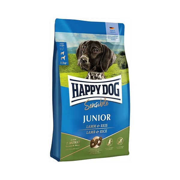 happy-dog-sensible-junior-lamm-ris-17279 10 kg. Happy Dog Sensible Junior gluteenivaba täissööt juuniorkoertele lambaliha & riisiga