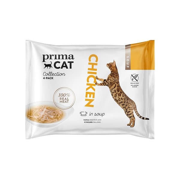 primacat-soup-kanasupp-4-40g 4 x 40 gr. Prima Cat teraviljavaba kanalihapuljong kassidele