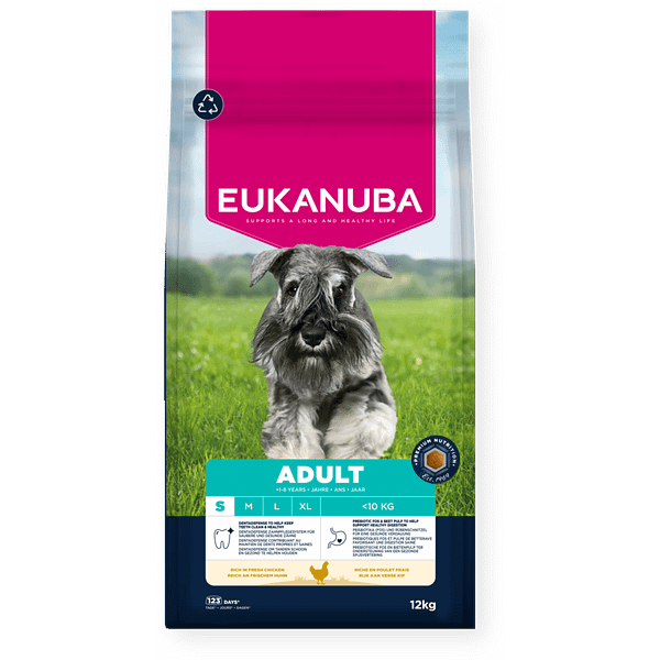 12 kg. Eukanuba täissööt väikest kasvu täiskasvanud koertele kana-& kalkunilihaga