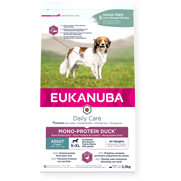 csm_T90003400_158953_802edf87a9 2,3 kg. Eukanuba gluteenivaba ainult pardi valku sisaldav täissööt igas suuruses täiskasvanud koertele