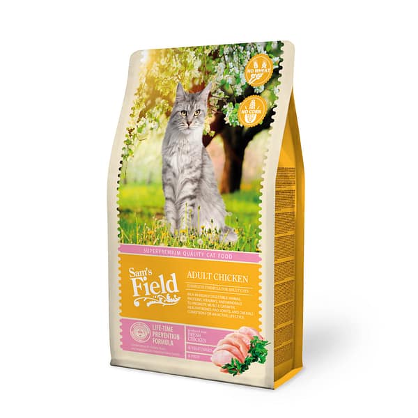 2,5 kg. Sam's Field Adult nisuvaba täissööt täiskasvanud kassidele kanalihaga