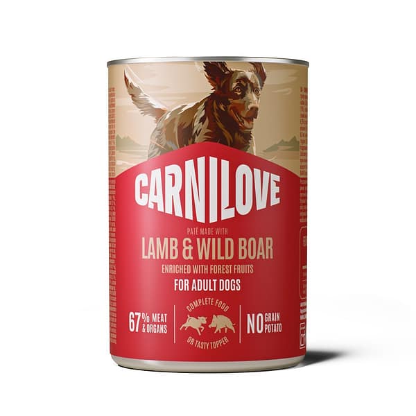 400 gr. Carnilove teravilja-ja kartulivaba pasteet täiskasvanud koertele lamba- & metssealihast