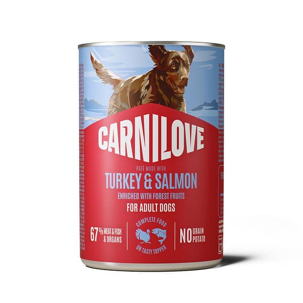 400 gr. Carnilove teravilja-ja kartulivaba pasteet täiskasvanud koertele kalkuniliha & lõhega