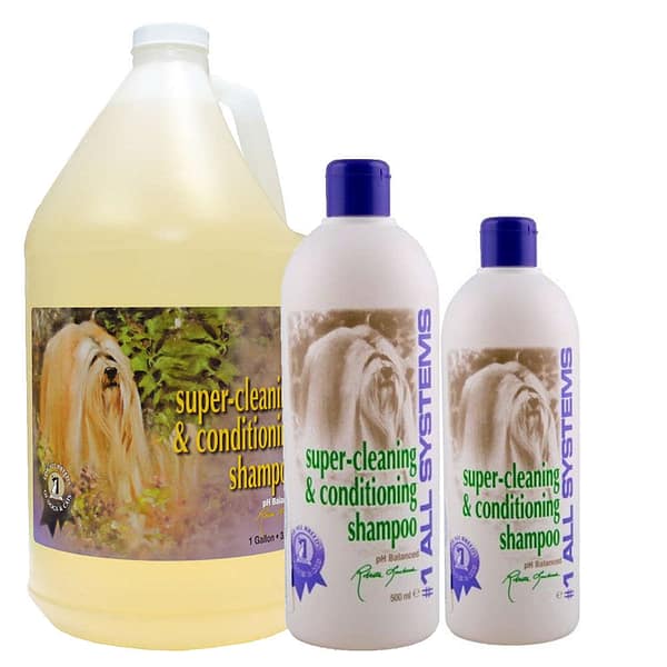 #1 All Systems Super-cleaning & Conditioning Shampoo sügavpuhastav šampoon koos palsamiga koertele ja kassidele 250 ml. (kontsentraat)