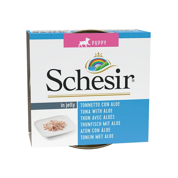 9121.jpg 150 gr. Schesir konservsööt kutsikatele tuunikala & aaloe tarretises