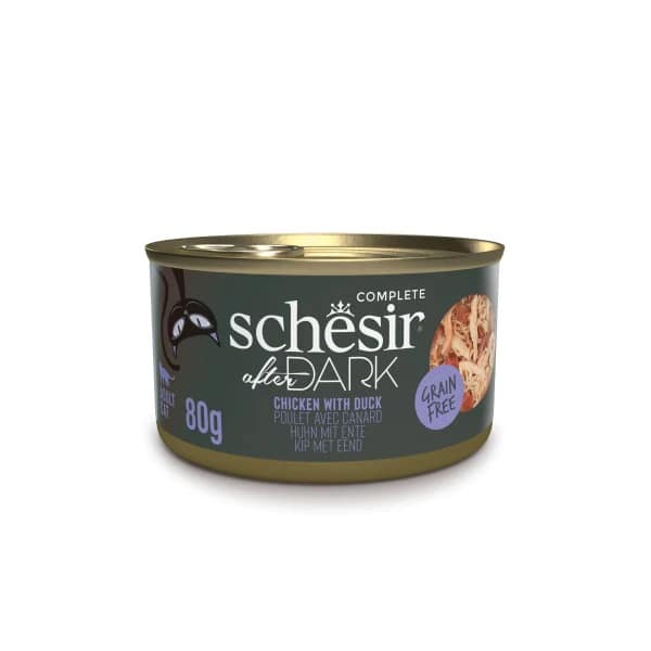 Schesir After Dark teraviljavaba konservsööt täiskasvanud kassidele kana-& pardiliha puljongis 80 gr.
