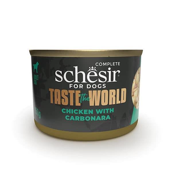 Schesir Taste The World konservsööt täiskasvanud koertele kanaliha karbonara 150 gr.