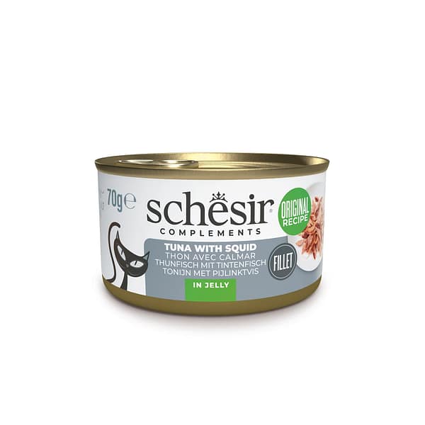 Schesir Complements märgtoit täiskasvanud kassidele tuunikalaga & kalmaaridega tarretises 70 gr.