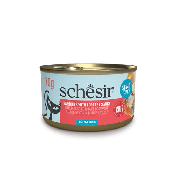 Schesir teraviljavaba märgtoit täiskasvanud kassidele sardiinid homaarikastmes 70 gr.