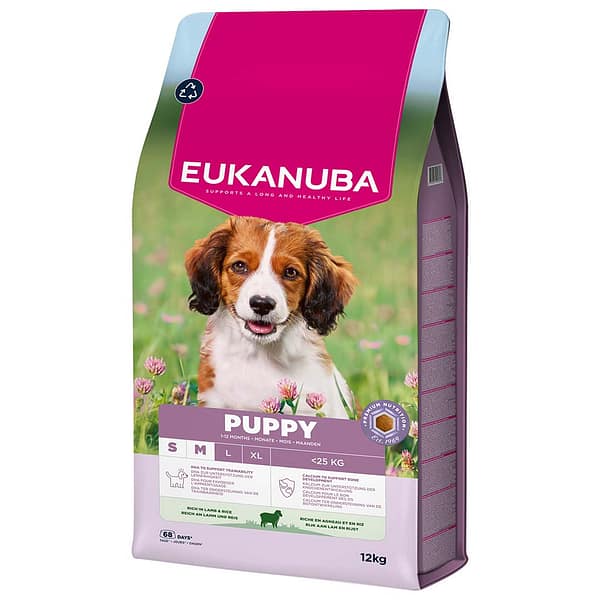 L-01231.jpg 12 kg. Eukanuba Puppy S-M täissööt väikest-ja keskmist kasvu kutsikatele lambaliha & riisiga