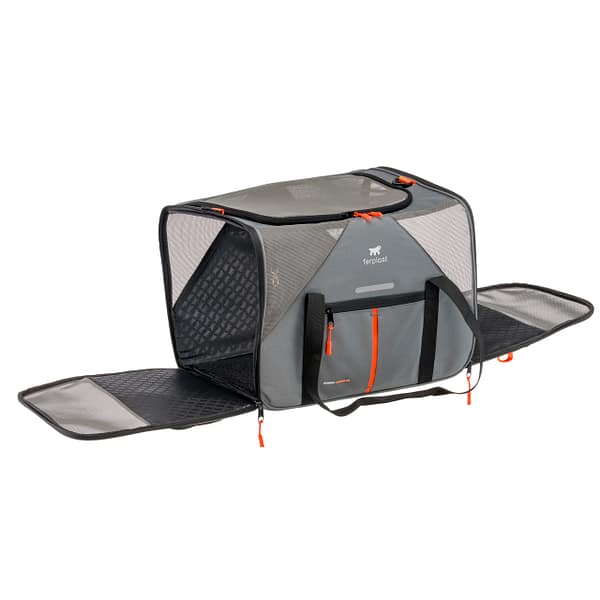 L-01261_1.jpg Halli värvi transpordikott Ferplast Voyager 350, max. kandevõime 15 kg.