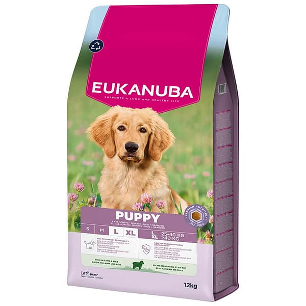 12 kg. Eukanuba Puppy L-XL täissööt suurt kasvu kutsikatele lambaliha & riisiga