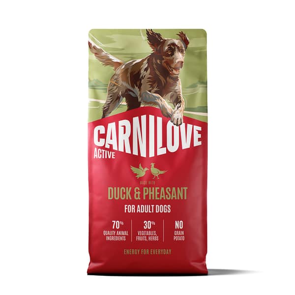 12 kg. Carnilove Active teravilja-ja kartulivaba täissööt täiskasvanud koertele pardi-& faasanilihaga