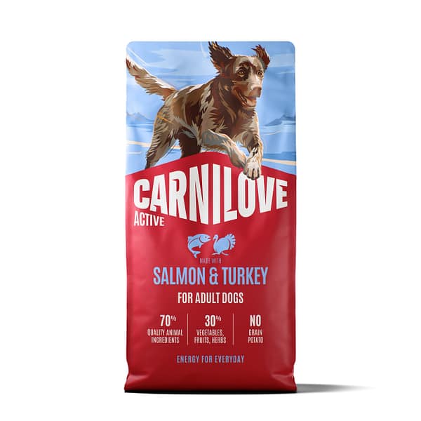 12 kg. Carnilove Active teravilja-ja kartulivaba täissööt täiskasvanud koertele lõhe & kalkunilihaga