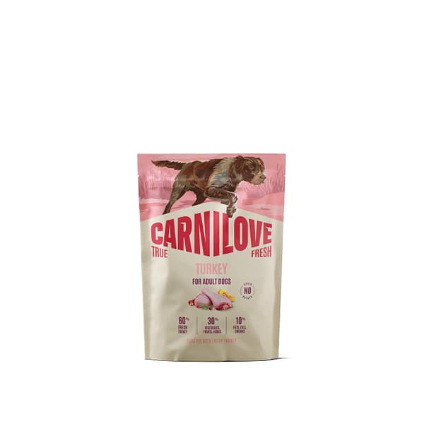 1,5 kg. Carnilove True Fresh teravilja-ja kartulivaba täissööt igas suuruses täiskasvanud koertele kalkunilihaga