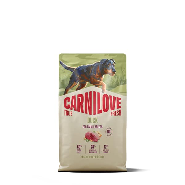 4 kg. Carnilove True Fresh teravilja-ja kartulivaba täissööt väikest kasvu (kuni 10 kg.) täiskasvanud koertele pardilihaga