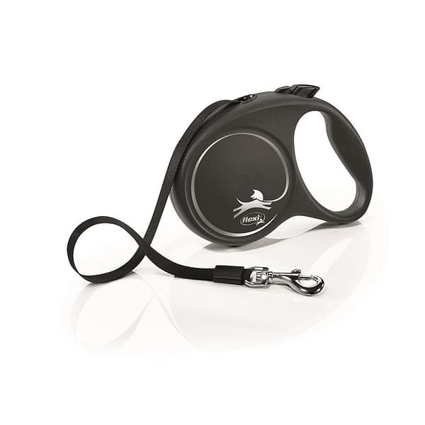 5 m. Flexi Black Design musta värvi lintrihm, suurus L (max kaal 50 kg.)