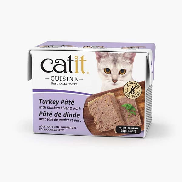 95 gr. Catit Cuisine Pate teraviljavaba konservsööt pasteedina täiskasvanud kassidele kalkuni-, kanaliha & singiga