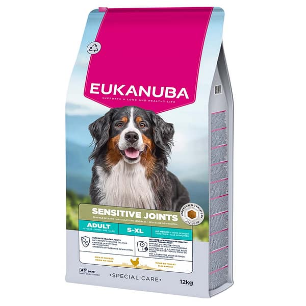 12 kg. EUKANUBA Adult S-XL täissööt tundlike liigestega igas suuruses täiskasvanud koertele kana-ja kalkunilihaga