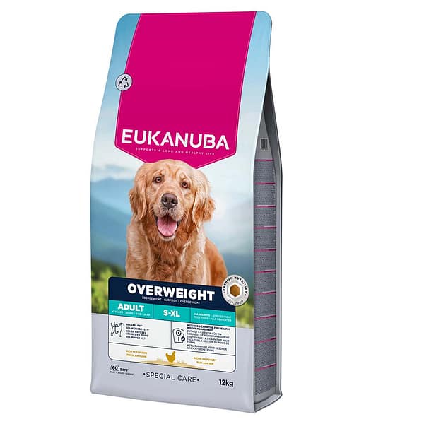 12 kg. EUKANUBA Adult S-XL täissööt kaaluprobleemidega täiskasvanud igas suuruses koertele kana-& kalkunilihaga 12 kg