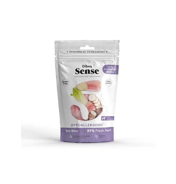 Dibaq Sense Snack Hypoallergenic teraviljavaba maius koertele valge kalaga (ahven) 100 gr.