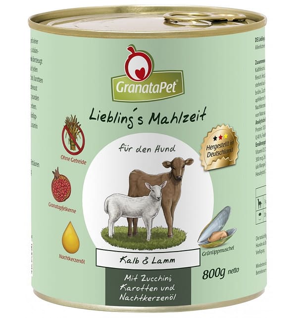 6 x 800 gr.  Liebling´s Mahlzeit TERAVILJAVABA konserv vasika-ja lambalihaga