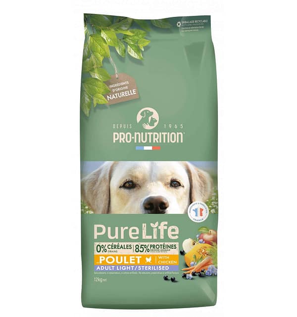 12 kg. Pure Life teraviljavaba dieettoit steriliseeritud/kastreeritud koertele linnulihaga