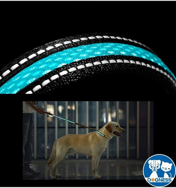 led-valgusega-tekstiilist-jalutusrihm-koerale-must6 LED-valgusega mustast tekstiilist jalutusrihm, 8 valgusrežiimi