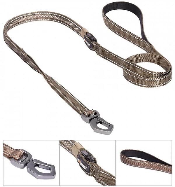 led-valgusega-tekstiilist-jalutusrihm-koerale-pruun3 LED-valgusega pruunist tekstiilist jalutusrihm, 8 valgusrežiimi