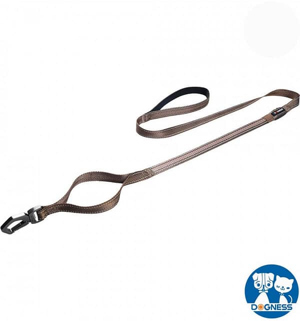 led-valgusega-tekstiilist-jalutusrihm-koerale-pruun5 LED-valgusega pruunist tekstiilist jalutusrihm, 8 valgusrežiimi