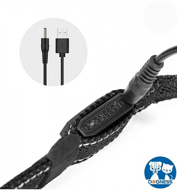 led-valgusega-tekstiilist-jalutusrihm-koerale-pruun8 LED-valgusega mustast tekstiilist jalutusrihm, 8 valgusrežiimi