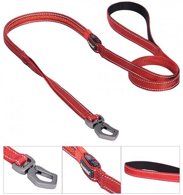 led-valgusega-tekstiilist-jalutusrihm-koerale-punane3 LED-valgusega mustast tekstiilist jalutusrihm, 8 valgusrežiimi