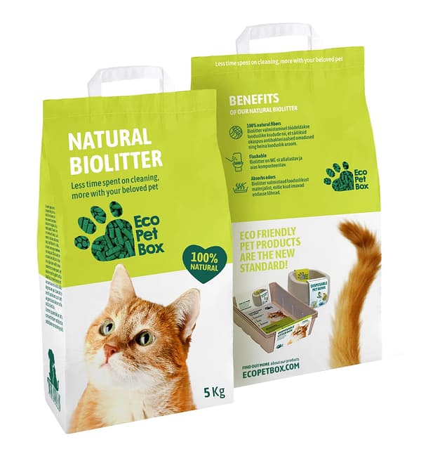 4742023780052.jpg 5 kg. Eco Pet Box Natural bioliiv heina- ja puidugraanulist kasside, näriliste-ja linnupuuridele allapanuks