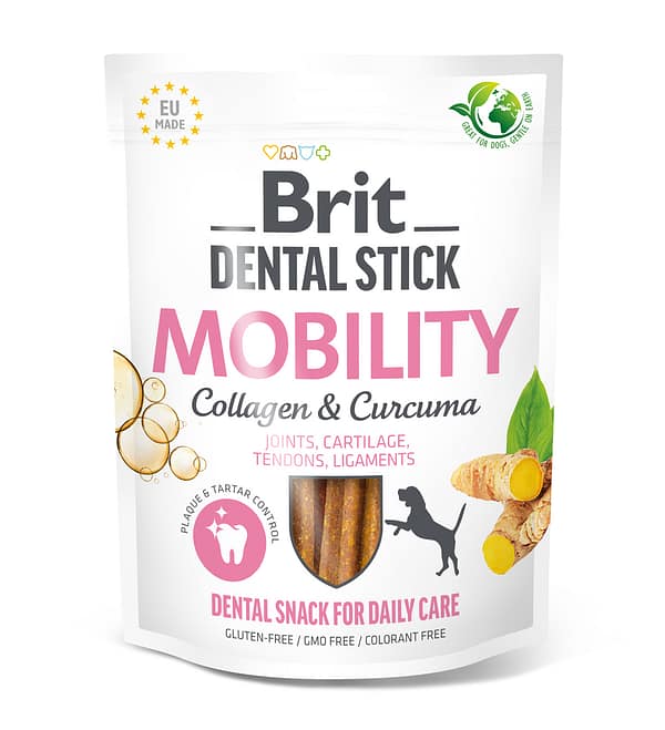 Brit Dental Stick Mobility taimsed glükosamiiniga närimispulgad koertele, pakendis 7 tk., 251 gr.