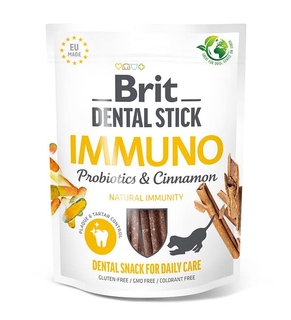 8595602564378.jpg Brit Dental Stick Immuno taimsed immuunsust toetavad närimispulgad koertele, pakendis 7 tk., 251 gr.