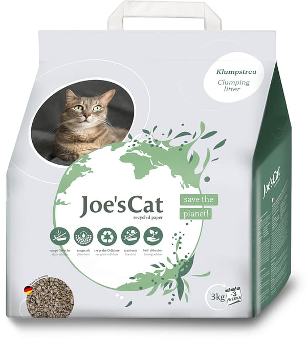 3 kg. Joe's Cat Recycled Paper taaskasutatud paberist keskkonnasõbralik suure imamisvõimega paakuv kassiliiv
