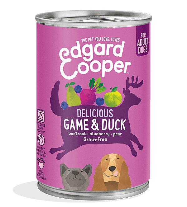 Edgard Cooper Delicious Duck & Game 400 gr. Edgard Cooper teraviljavaba konservtoit täiskasvanud koertele uluki-ja pardilihaga