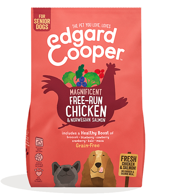 Edgard Cooper free-run chicken-salmon senior 2,5 kg. Edgard Cooper teraviljavaba täissööt seeniorkoertele kanaliha ja lõhega