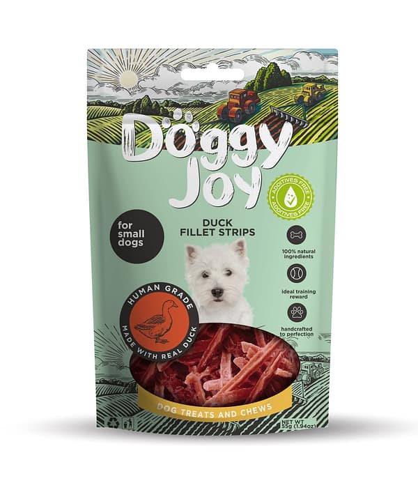 Doggy Joy teraviljavabad naturaalsed närimismaiused pardilihast väikest kasvu koerale 55 gr.