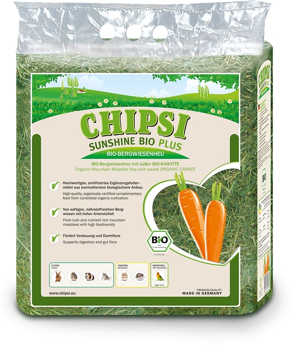 4002973293287.jpg 600 gr. Chipsi Sunshine Bio Nature porganditega niiduhein närilistele ja väikeloomadele