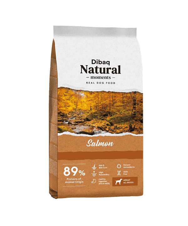 15 kg. Dibaq Natural Moments täissööt lõhega täiskasvanud keskmist kasvu koertele