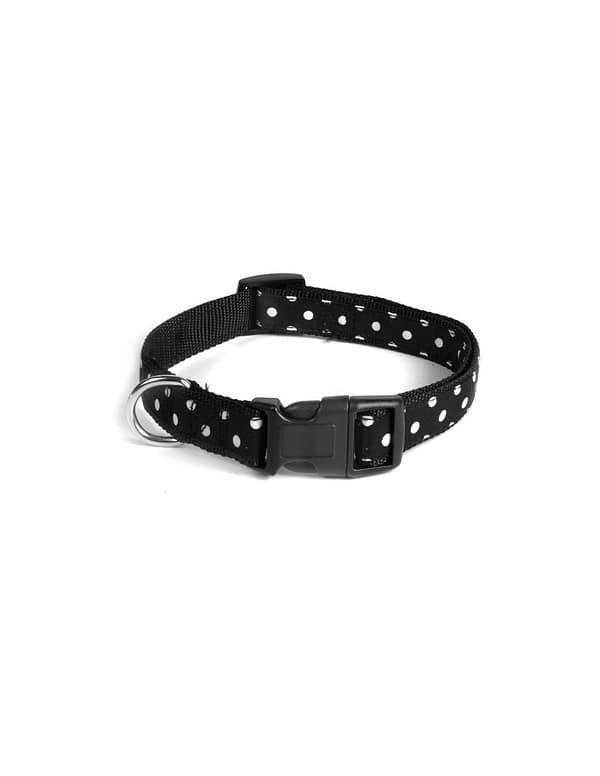 Record must valgete täppidega kaelarihm, suurus XS kaelaümbermõõdule 20-31 cm.