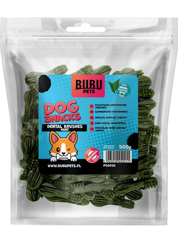 Bubu Pets näritavad hambapuhastusharjad väikest kasvu koertele piparmündiga 500 gr.