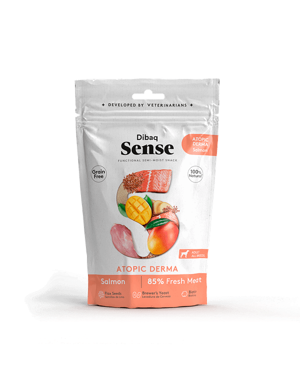 dibaq-sense-snac-bar-salmon Dibaq Sense Snack Atopic Derma teraviljavaba maius koertele lõhega 100 gr.